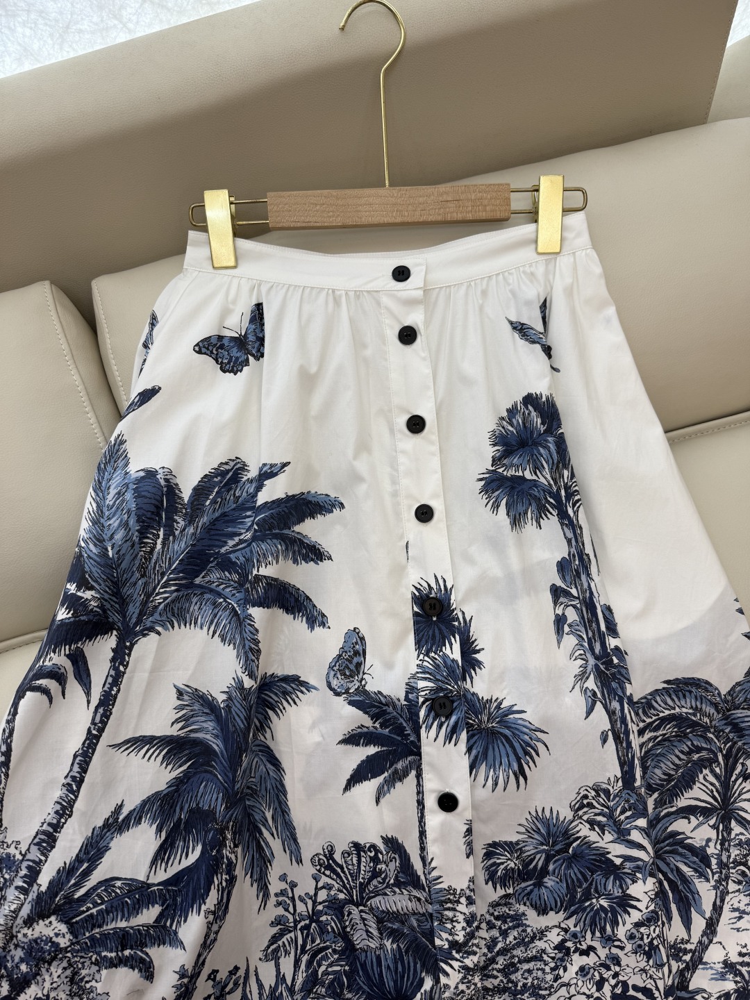 BS0913#新款半裙。
Dior 100% 棉  海岛 椰树印花半裙 SMLXL