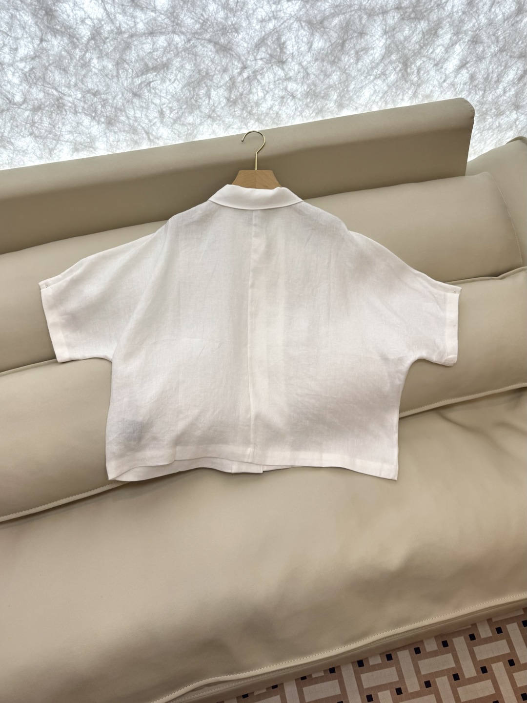 BS0917#新款衬衫。
L% 亚麻 短袖宽松款 衬衫 粉色 白色 36/38/40/42 