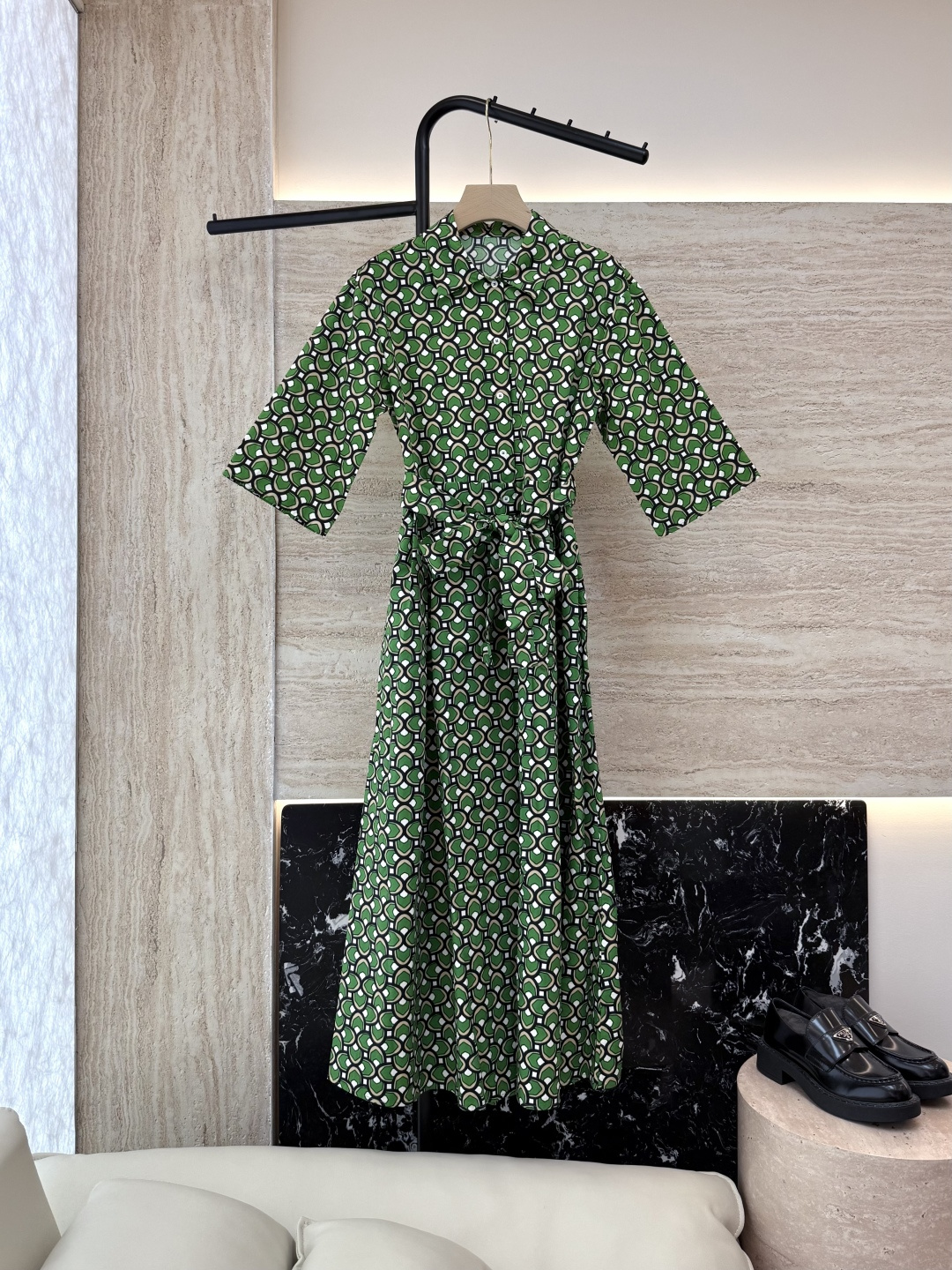 NO:429215,YJT008# dress max geometric printing quarter sleeve cotton printed dress 36/38/40/42,,skirts,alexander wang19860909YJT008#连衣裙 max 几何印花 七分袖棉布印花连衣裙 36/38/40/42,,skirts,alexander wang,Women's clothing