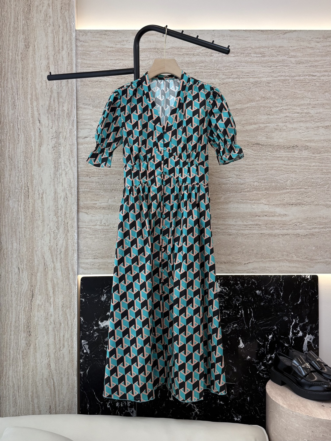 NO:429205,YJT001# Dress DVF Geometric Printed Short Sleeve Cotton Dress 2/4/6/8,,skirts,T-shirt,alexander wang19860909YJT001#连衣裙 DVF 几何印花短袖棉料连衣裙 2/4/6/8,,skirts,T-shirt,alexander wang,Women's clothing