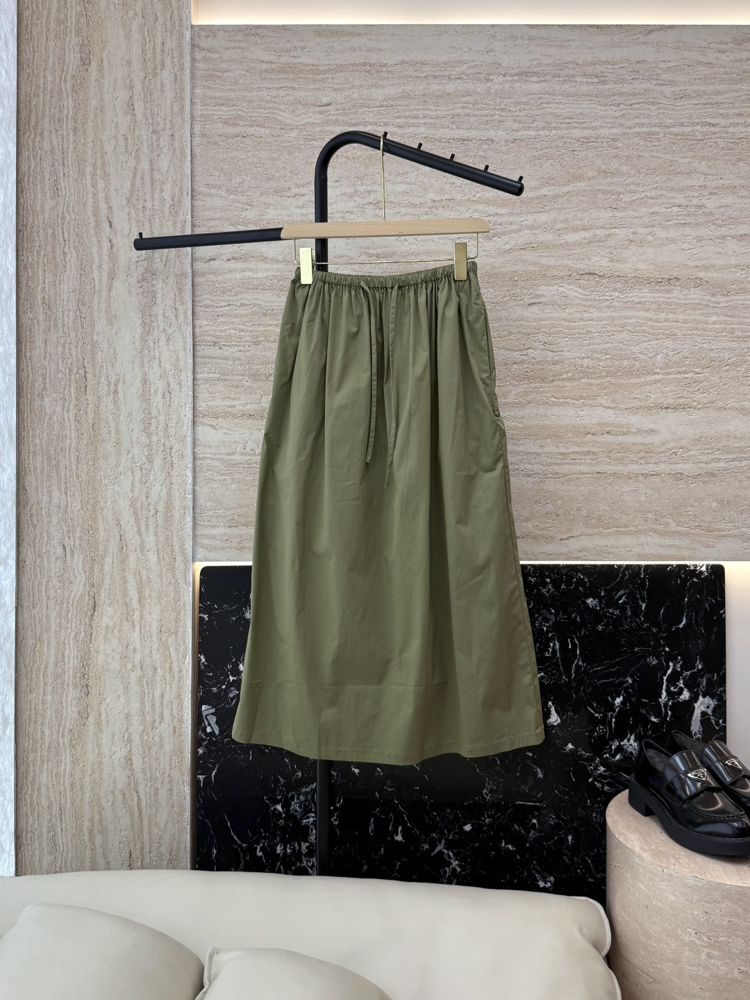 NO:431346,LZ23016# The Row elastic drawstring design long skirt military green SML, skirts, alexander wang19860909LZ23016# The Row 松紧抽绳设计 长半裙 军绿色 SML,,skirts,alexander wang,Women's clothing