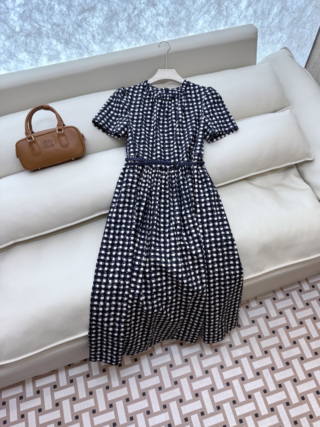 BS807#新款连衣裙。
max mara 100% 棉 几何图形印花 短袖连衣裙 36/38/40/4