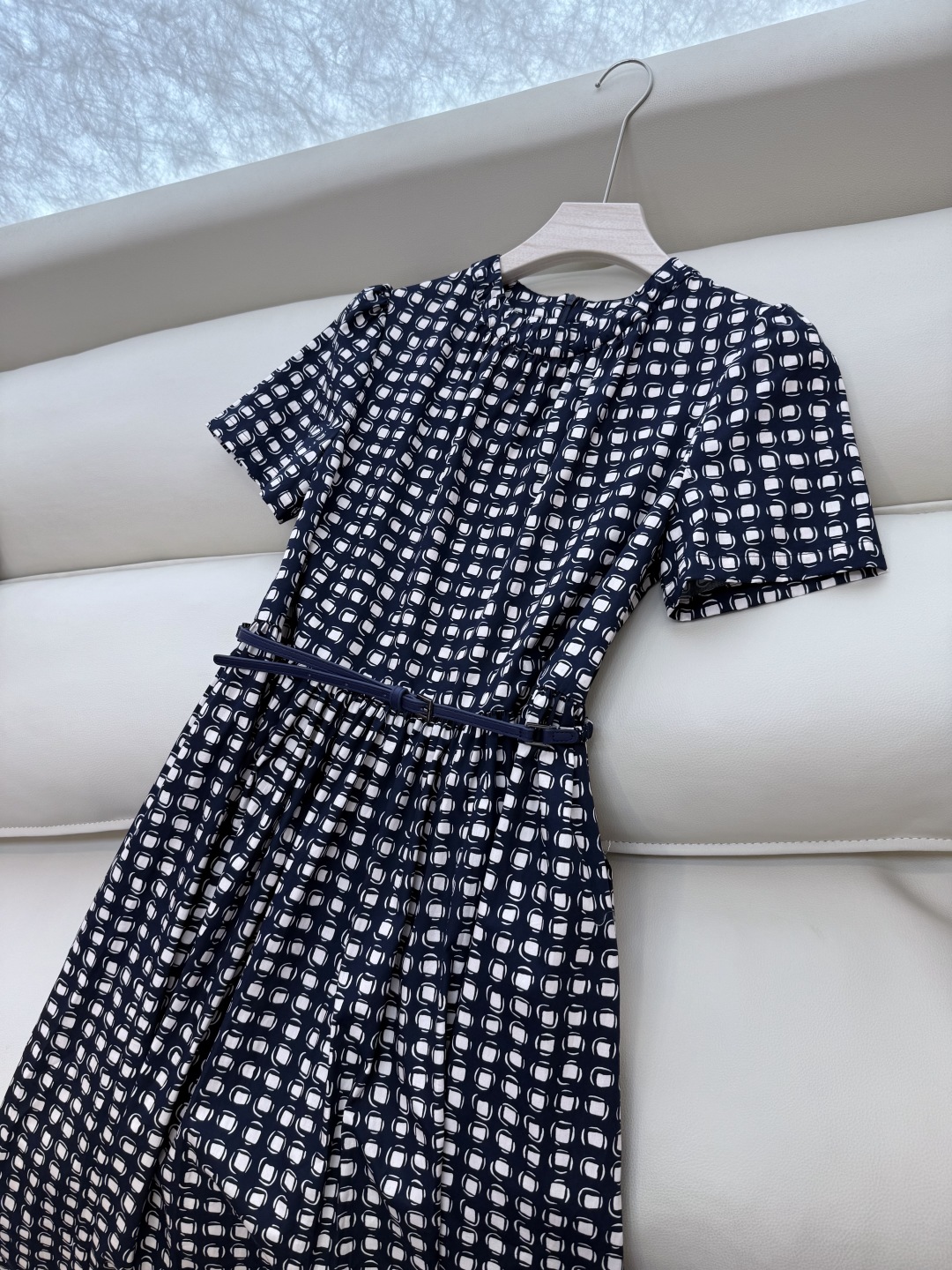 BS807#新款连衣裙。
max mara 100% 棉 几何图形印花 短袖连衣裙 36/38/40/4