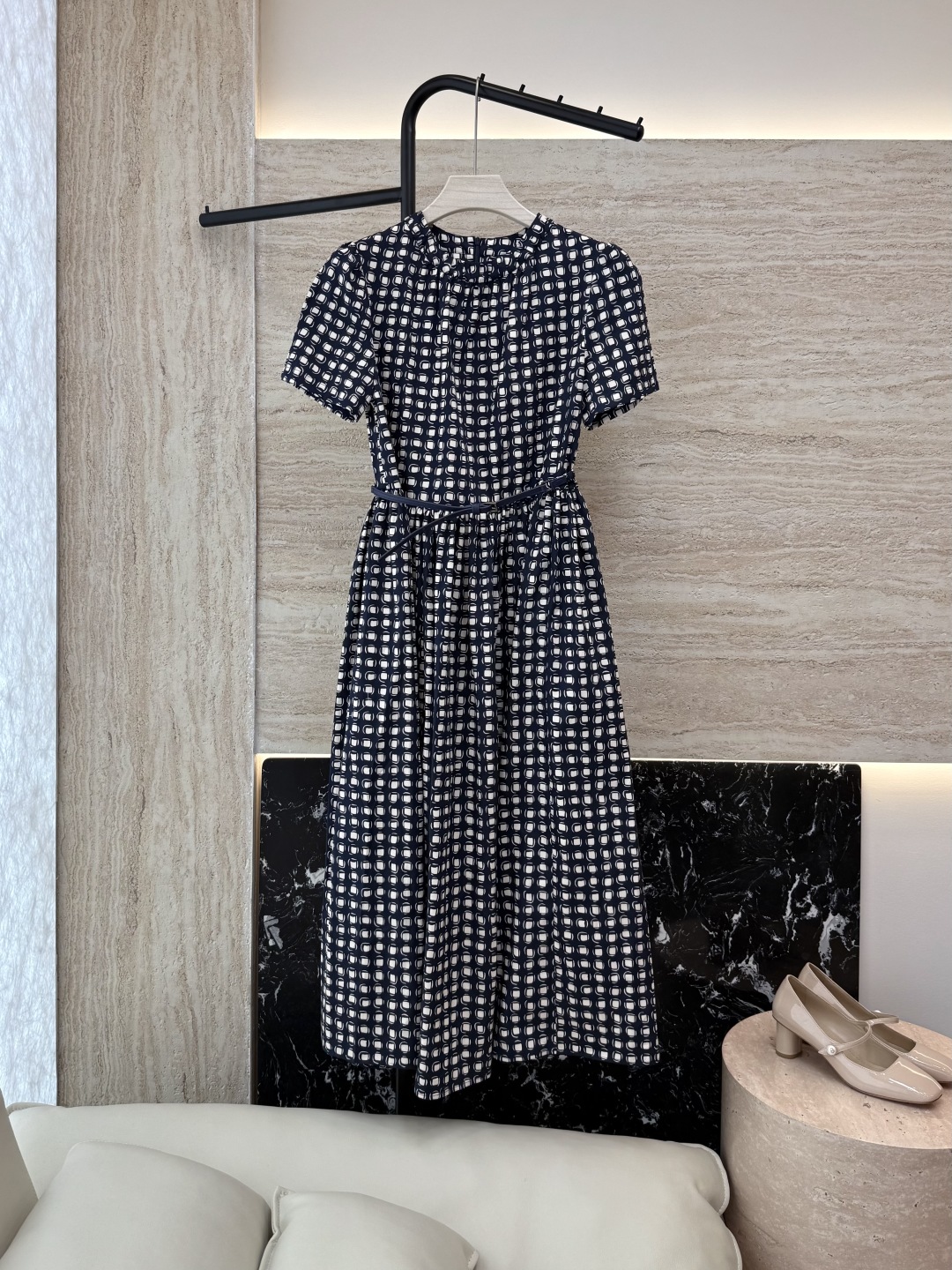 BS807#新款连衣裙。
max mara 100% 棉 几何图形印花 短袖连衣裙 36/38/40/4