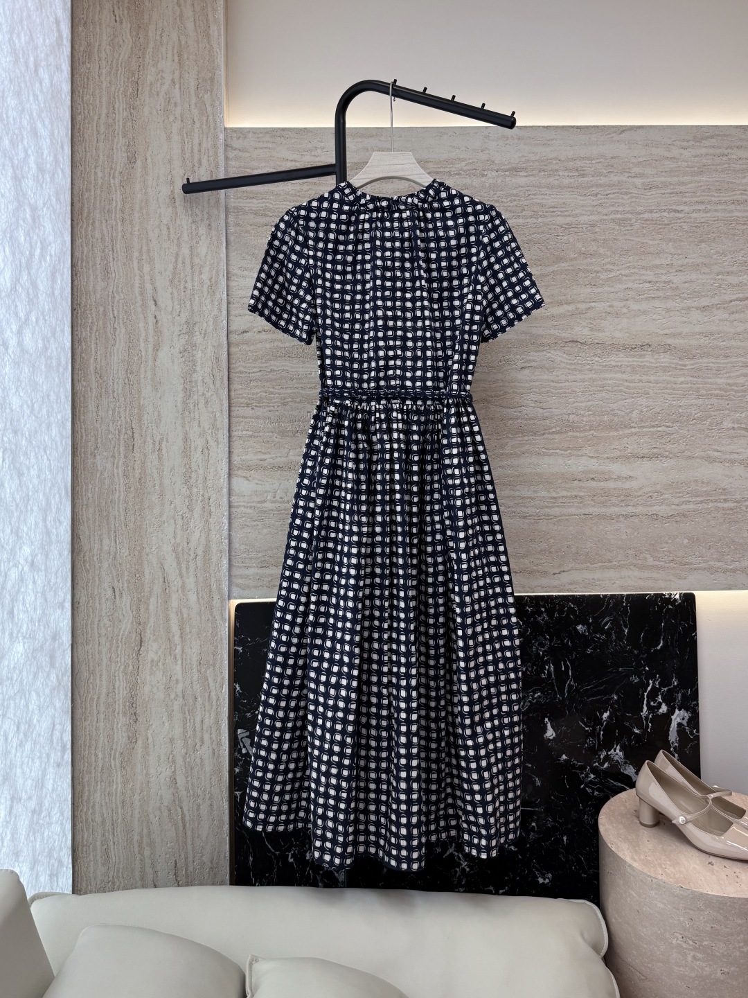 BS807#新款连衣裙。
max mara 100% 棉 几何图形印花 短袖连衣裙 36/38/40/4
