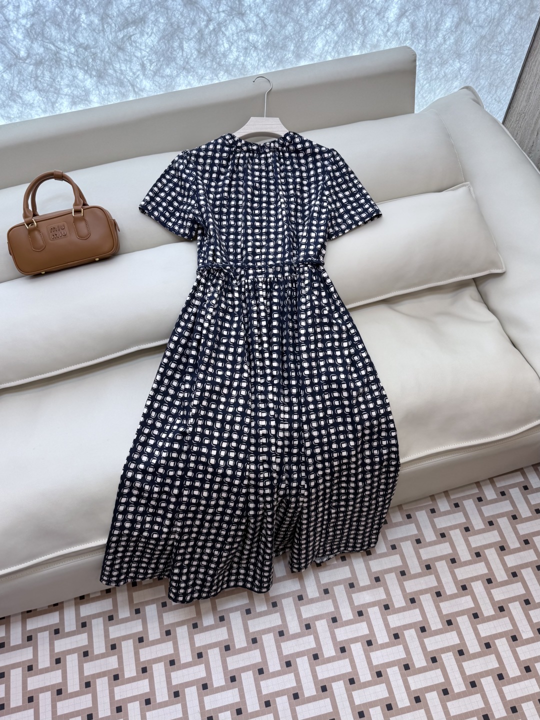 BS807#新款连衣裙。
max mara 100% 棉 几何图形印花 短袖连衣裙 36/38/40/4