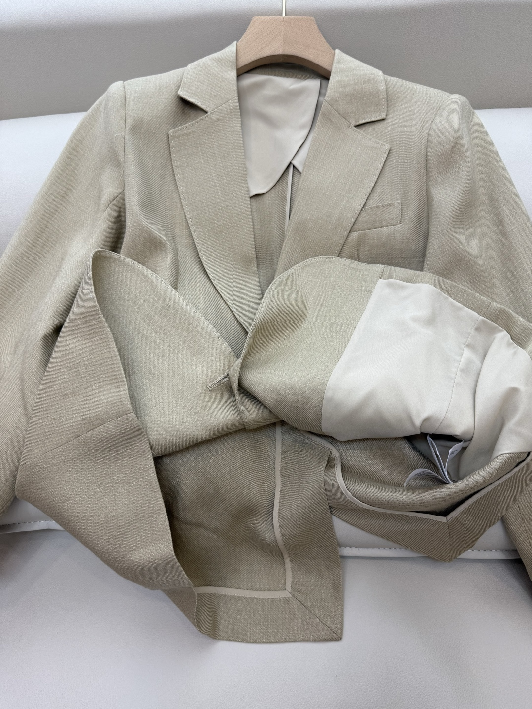 XZ095#新款套装🌾劳夫劳伦 超级大爆款 30% 亚麻 70% 天丝 长袖西装外套➕马甲➕长裤 三件套