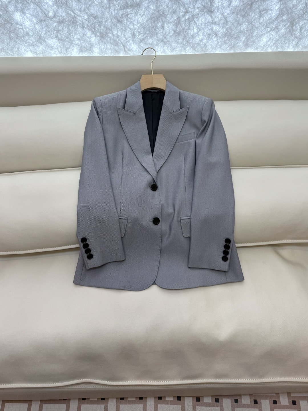 XZ092#新款套装💕Chloe 超级大爆款 西装料长袖外套➕长裤 套装 灰色 SMLXL