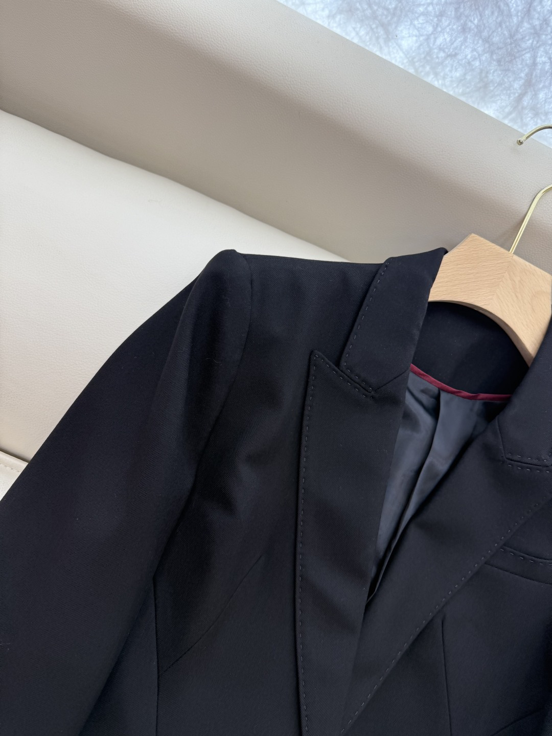 XZ098#新款套装🌾MQ 麦昆 经典爆款 50% 羊毛 西装外套➕长裤套装 黑色 杏色 SMLXL