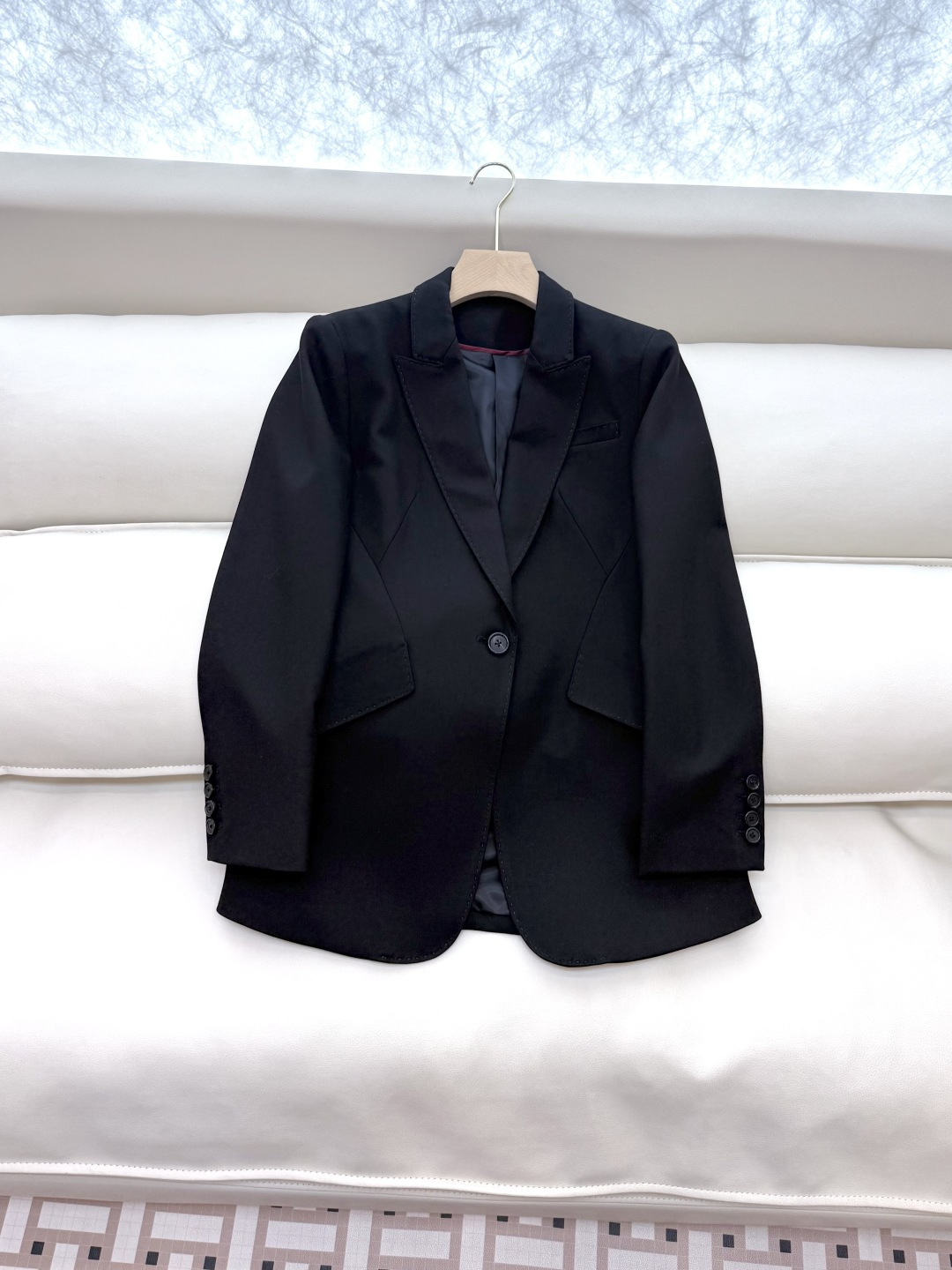 XZ098#新款套装🌾MQ 麦昆 经典爆款 50% 羊毛 西装外套➕长裤套装 黑色 杏色 SMLXL