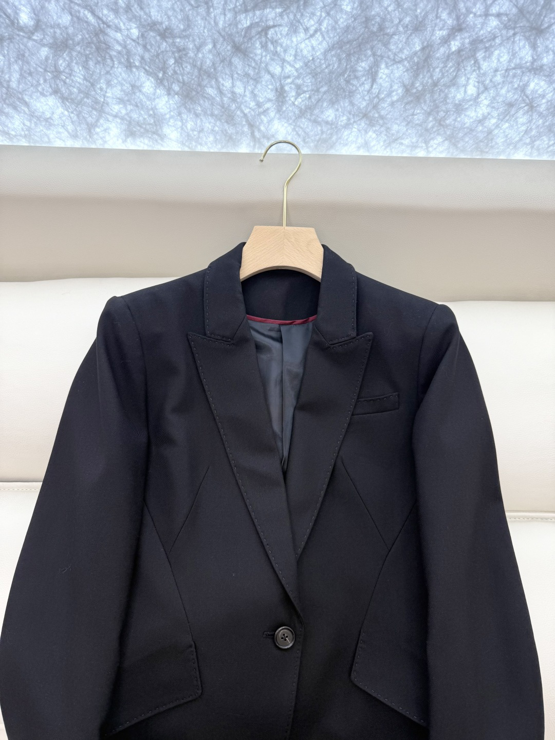 XZ098#新款套装🌾MQ 麦昆 经典爆款 50% 羊毛 西装外套➕长裤套装 黑色 杏色 SMLXL