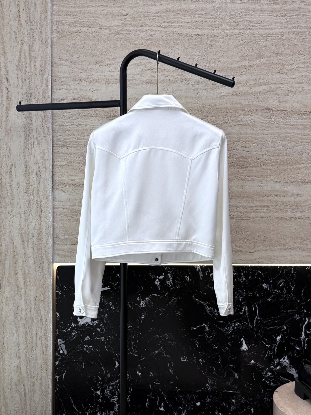 XZ0107#新款外套🌾YSL 100% 醋酸 提花 长袖外套 黑色 白色SMLXL