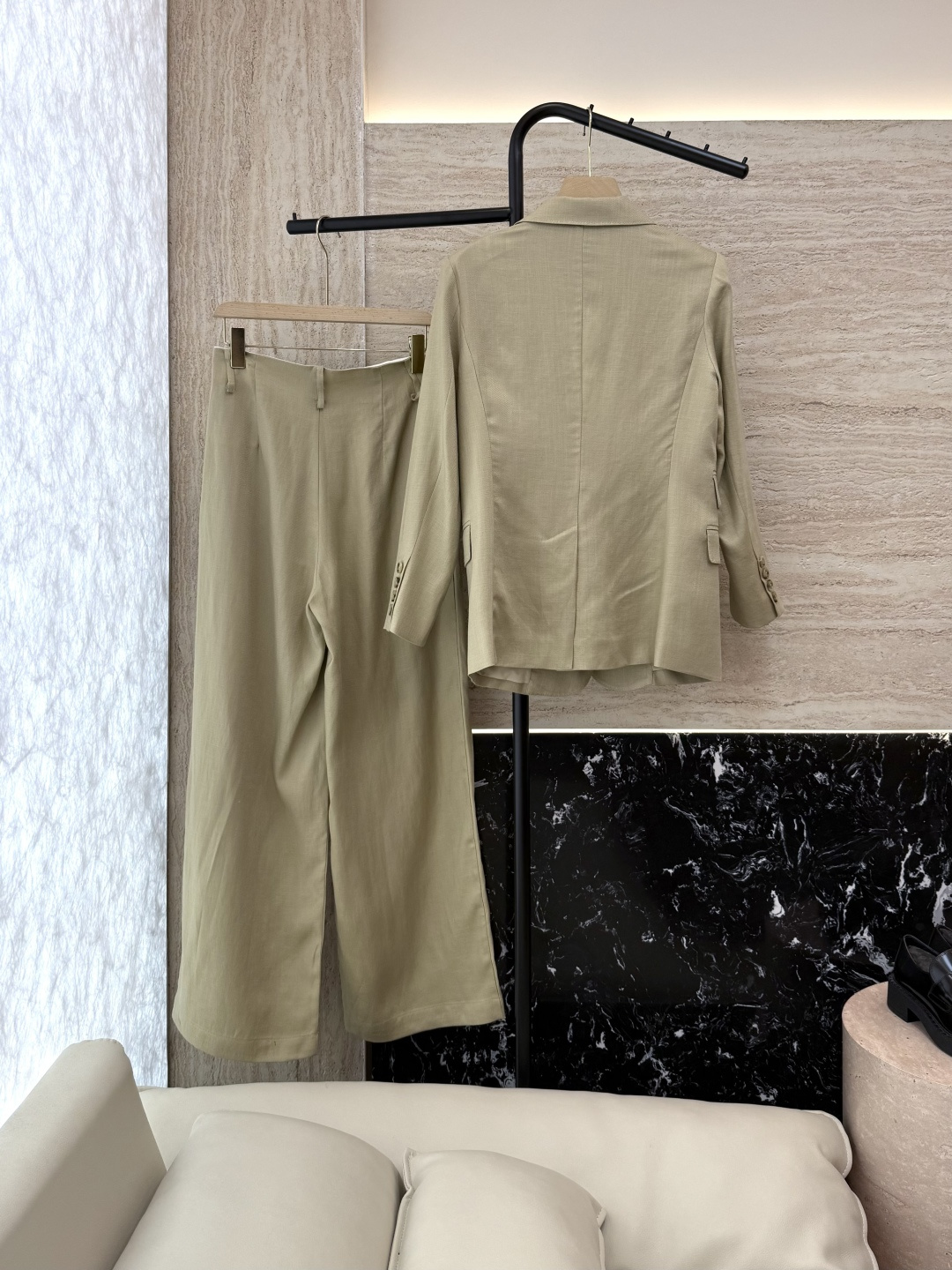 XZ0116#新款套装🌾劳夫劳伦 超级大爆款 30% 亚麻 70% 天丝西装外套➕长裤 套装 杏色 SM