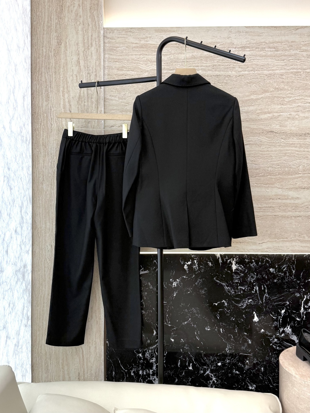 TF8001#新款套装🌾Max mara 60%羊毛 长袖西装外套 ➕长裤 套装 黑色 卡其色 36/3