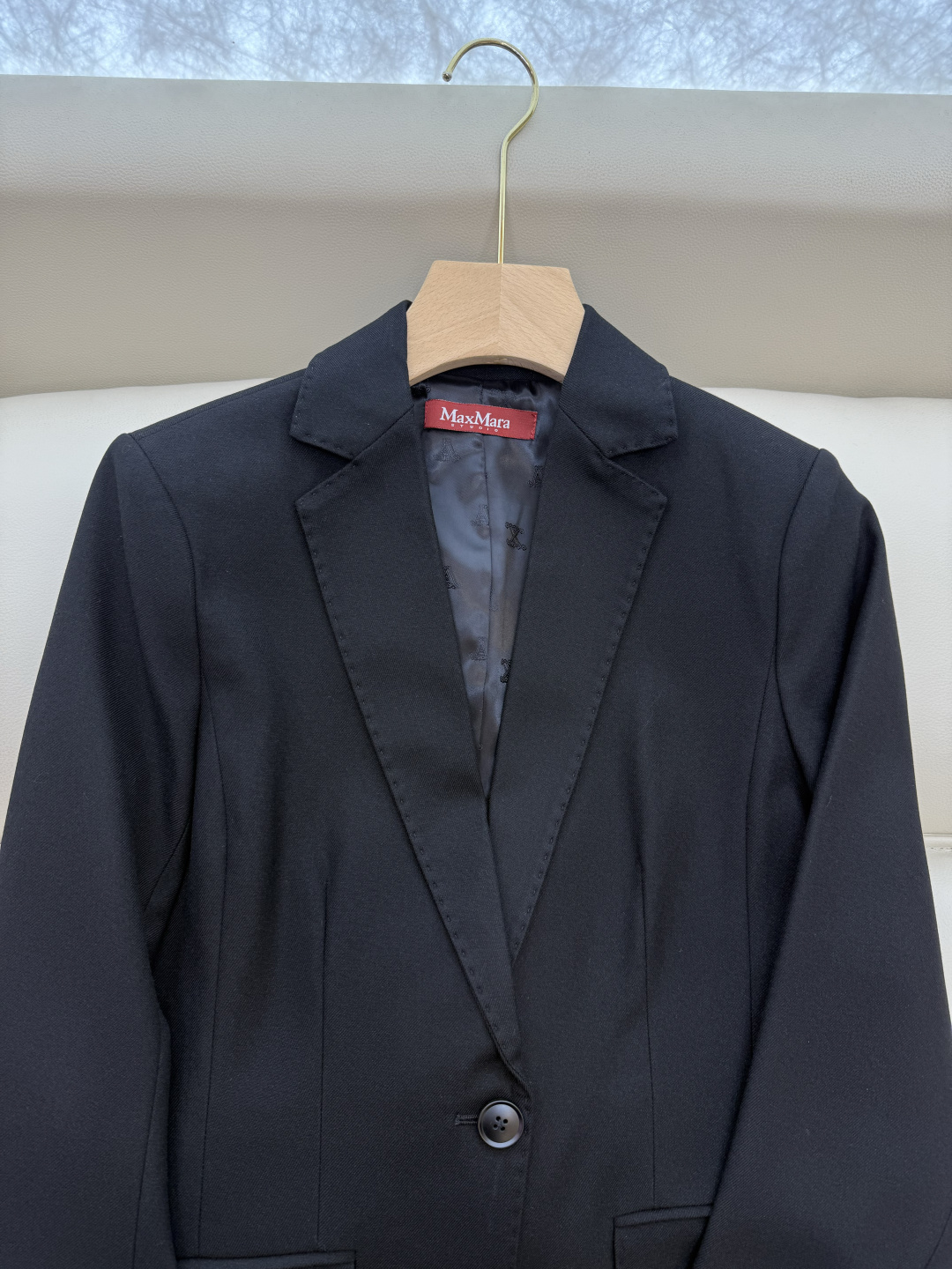 TF8001#新款套装🌾Max mara 60%羊毛 长袖西装外套 ➕长裤 套装 黑色 卡其色 36/3