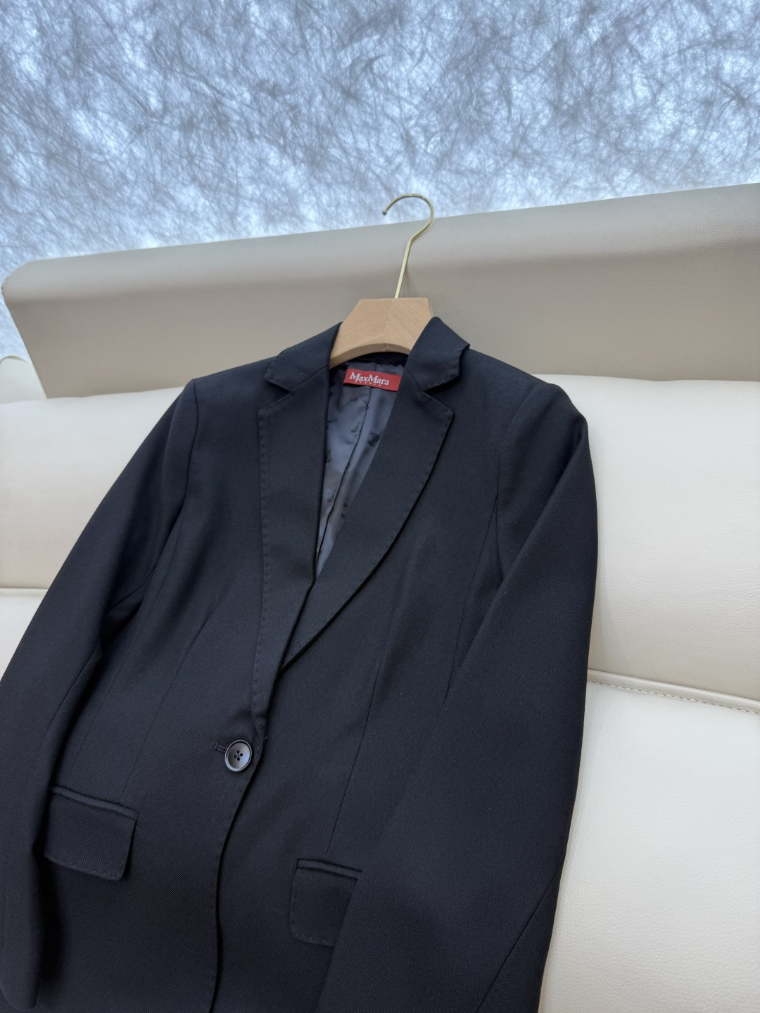 TF8001#新款套装🌾Max mara 60%羊毛 长袖西装外套 ➕长裤 套装 黑色 卡其色 36/3