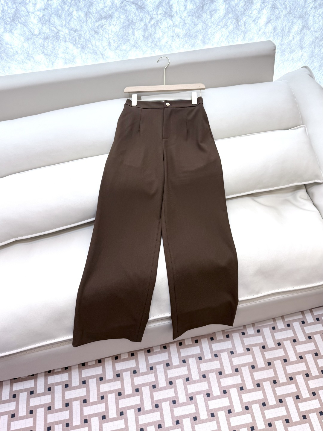 TF074#新款套装🌾Max mara 60%麻 长袖西装外套 ➕长裤 套装 咖色 36/38/40/4