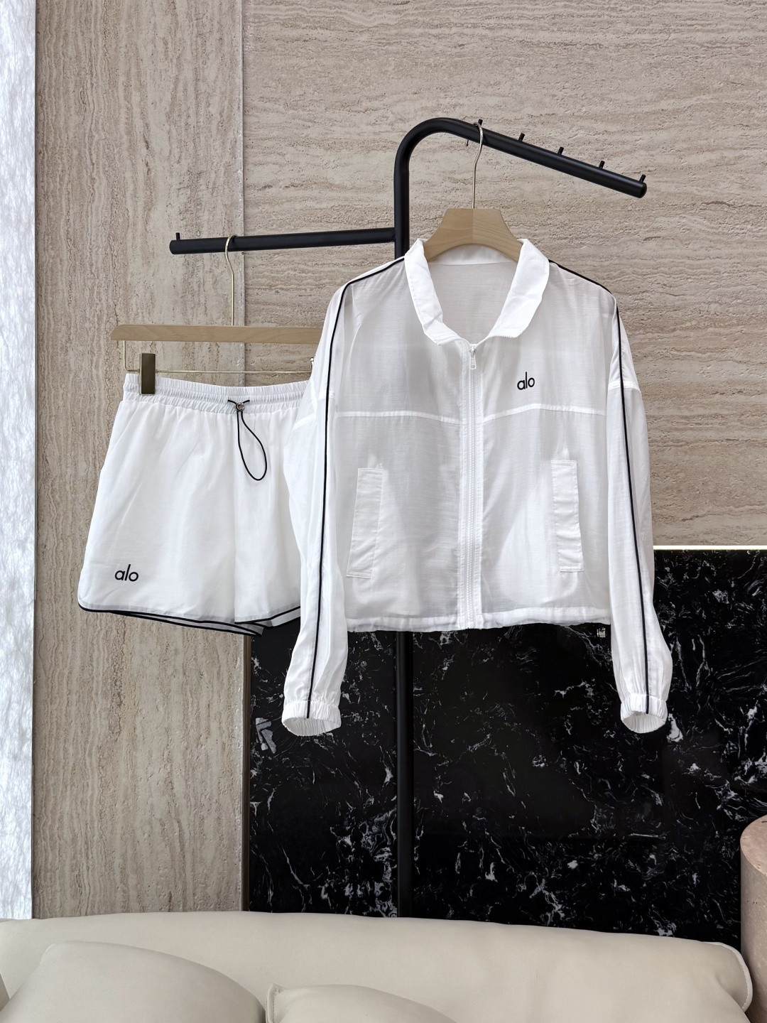 NO:446886,CX0117# new suit Alo casual long-sleeved sunscreen jacket shorts casual suit blue white SML, shorts, jackets & coats, alexander wang19860909CX0117#新款套装 Alo 休闲长袖防晒外套短裤 休闲套装 蓝色 白色 SML,,shorts,jackets & coats,alexander wang,Women's clothing