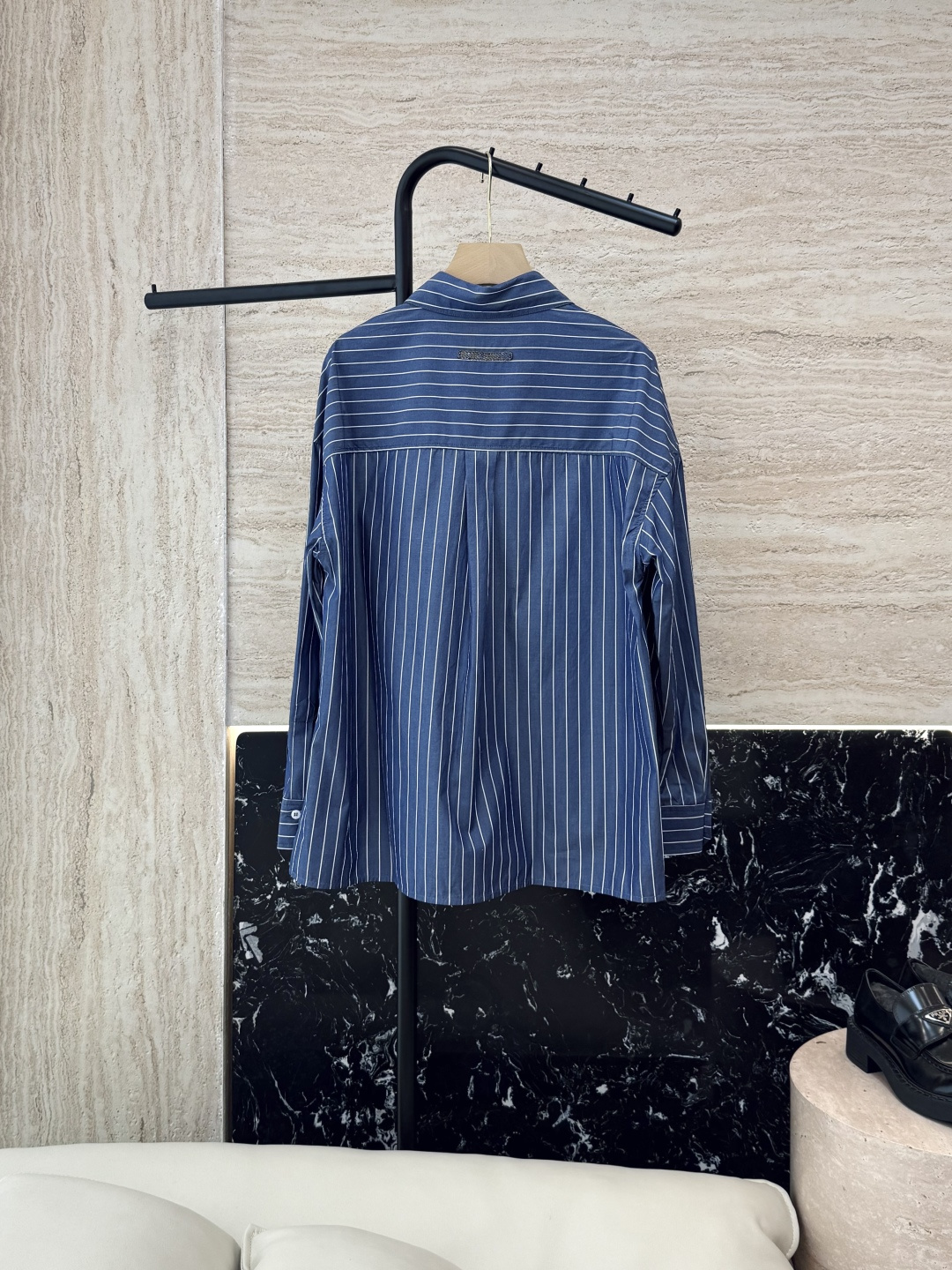 LZ25057#新款衬衫💕BC 新款 秋装 条纹印花 100% 棉 长袖衬衫 SML