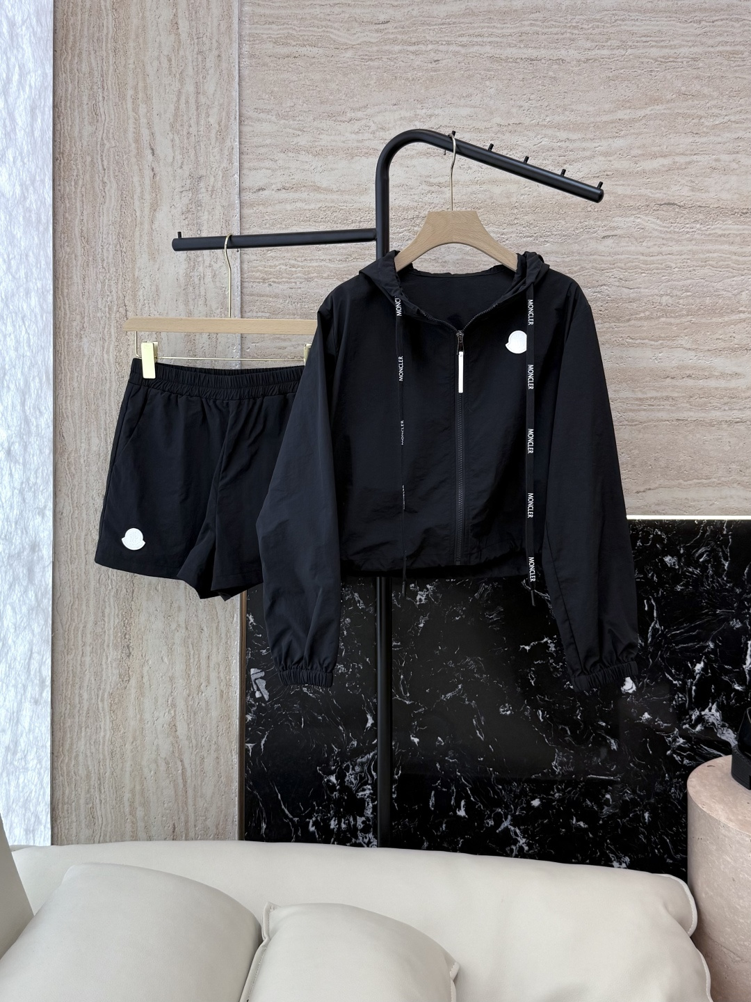 NO:446877,CX0110# new suit Mon masked casual long-sleeved sunscreen jacket shorts casual suit gray white black SML, Moncler, shorts, jackets & coats, alexander wang19860909CX0110#新款套装 Mon 蒙口 休闲长袖防晒外套短裤 休闲套装 灰色 白色 黑色 SML,,Moncler,shorts,jackets & coats,alexander wang,Women's clothing