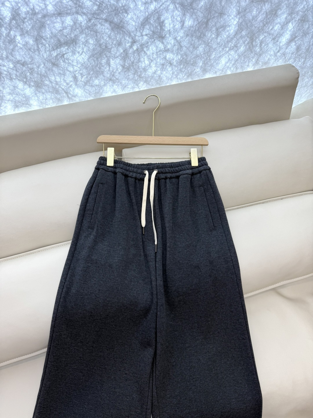 LZ25059#新款套装🌾BC 80%棉 休闲风 长袖带帽外套➕长裤套装 深灰色 白色 SML