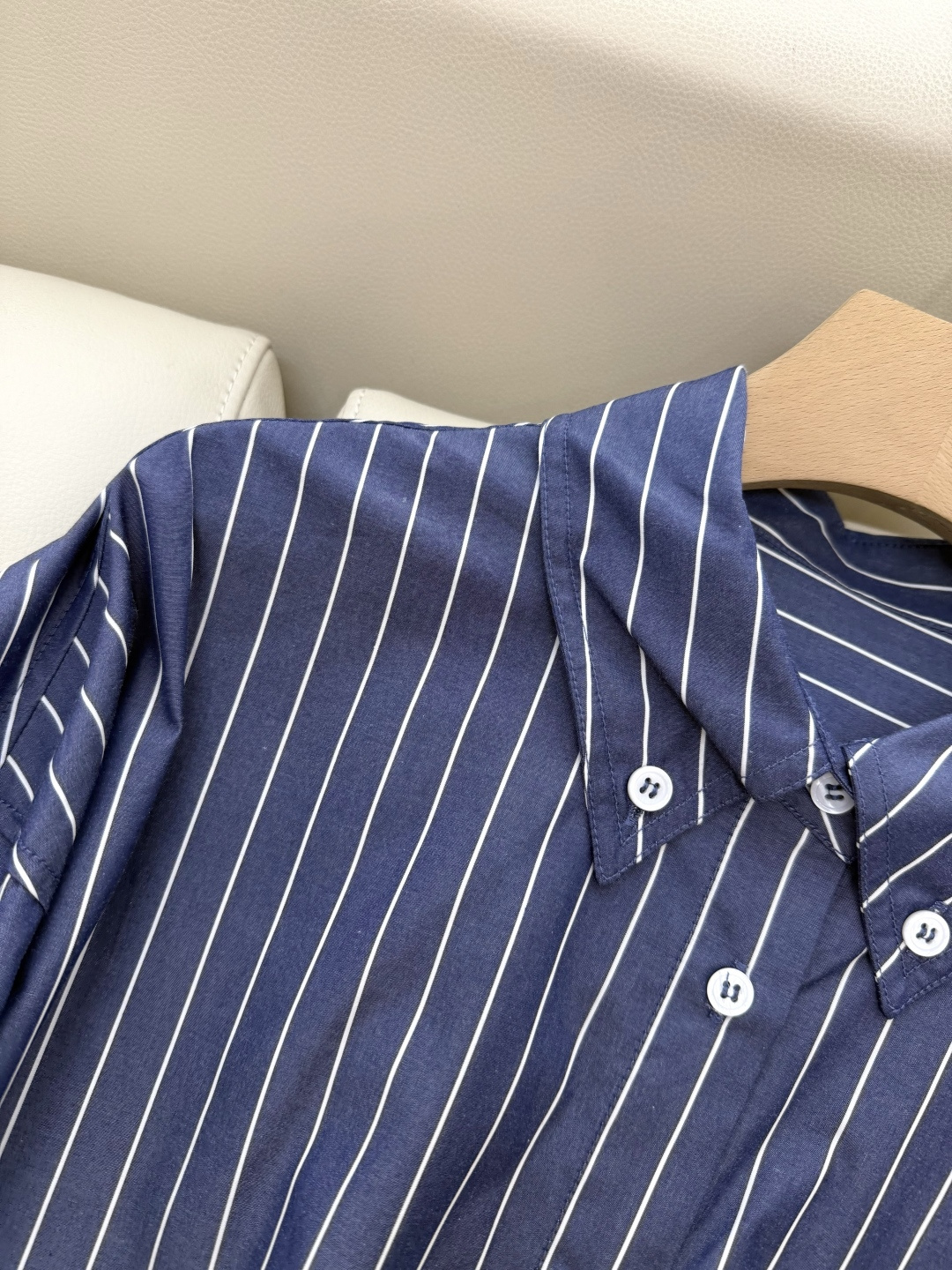 LZ25057#新款衬衫💕BC 新款 秋装 条纹印花 100% 棉 长袖衬衫 SML