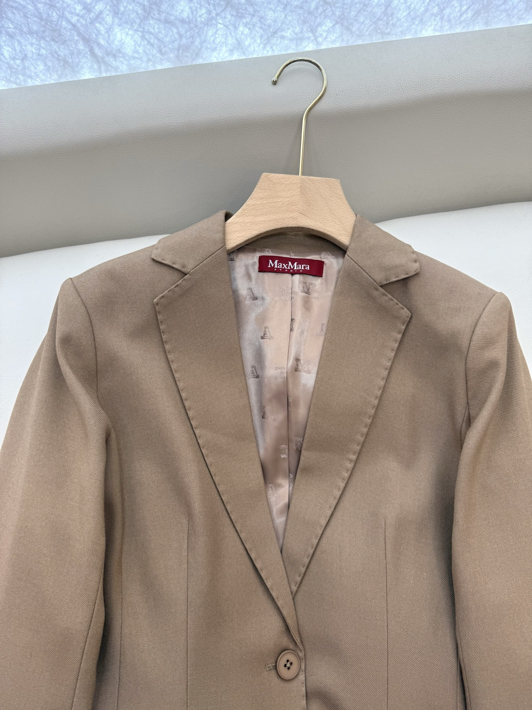 TF8001#新款套装🌾Max mara 60%羊毛 长袖西装外套 ➕长裤 套装 黑色 卡其色 36/3