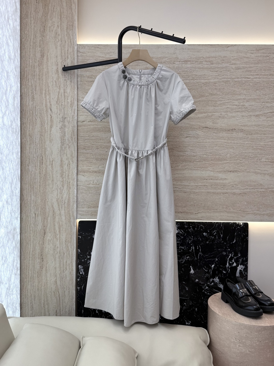 NO:450702,BS958# new dress Max cotton handmade beads short-sleeved gray dress 36/38/40/42,,skirts,T-shirt,alexander wang19860909BS958#新款连衣裙 Max 棉 手工钉珠 短袖灰色 连衣裙 36/38/40/42,,skirts,T-shirt,alexander wang,Women's clothing