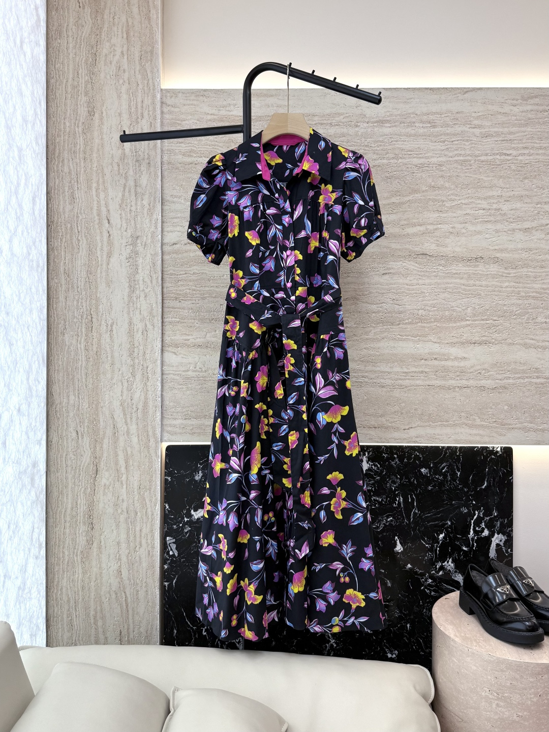 NO:452565,YJT028# DVF Floral Shirt Collar Short Sleeve Dress SMLXL,,skirts,shirts,T-shirt,alexander wang19860909YJT028# DVF 碎花 衬衫领 短袖 连衣裙 SMLXL,,skirts,shirts,T-shirt,alexander wang,Women's clothing