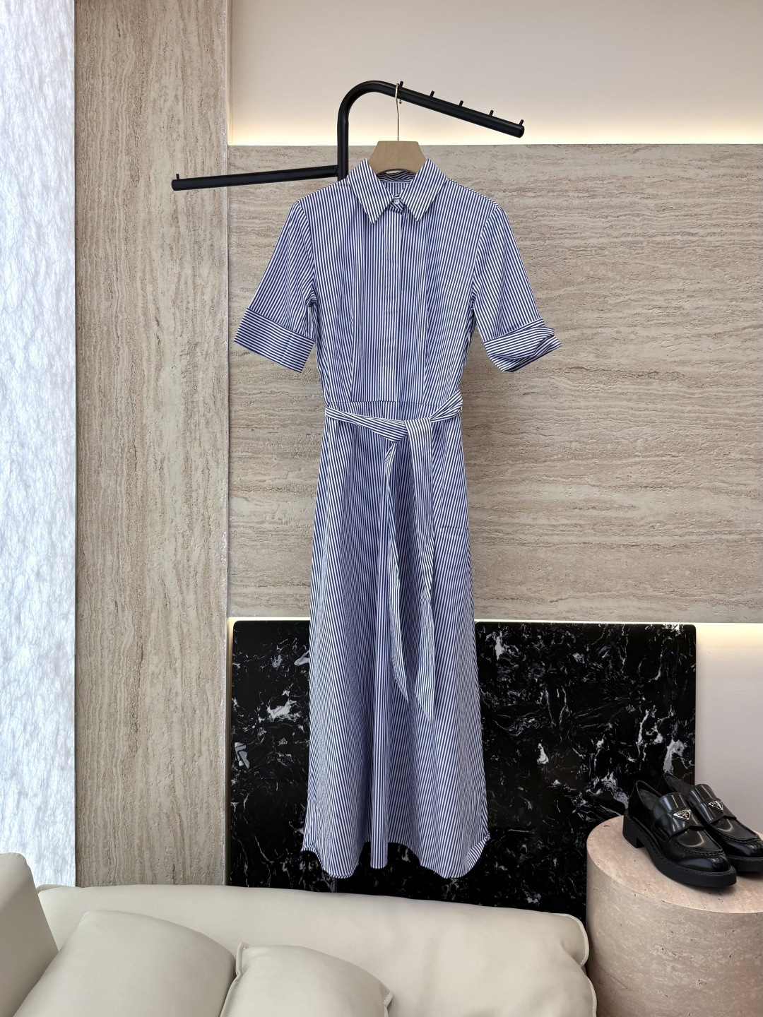 NO:452562,YJT027# Stripes Shirt Collar Short Sleeve Dress Two Colors SMLXL,,skirts,shirts,T-shirt,alexander wang19860909YJT027# 条纹 衬衫领 短袖 连衣裙 两色 SMLXL,,skirts,shirts,T-shirt,alexander wang,Women's clothing