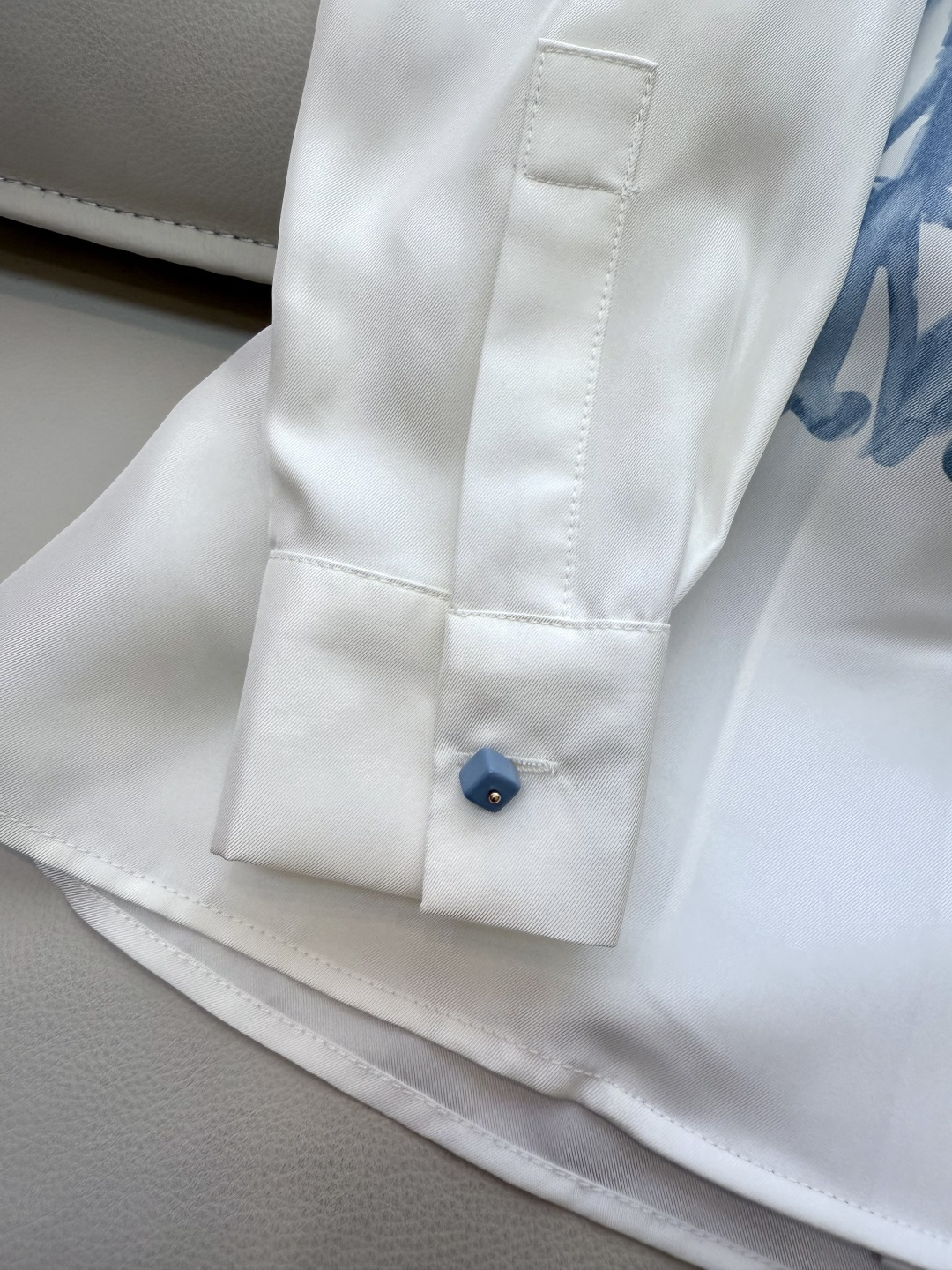 BS431#新款衬衫💕Max 定位印花 100% 斜纹真丝印花长袖衬衫 蓝色 36/38/40/42