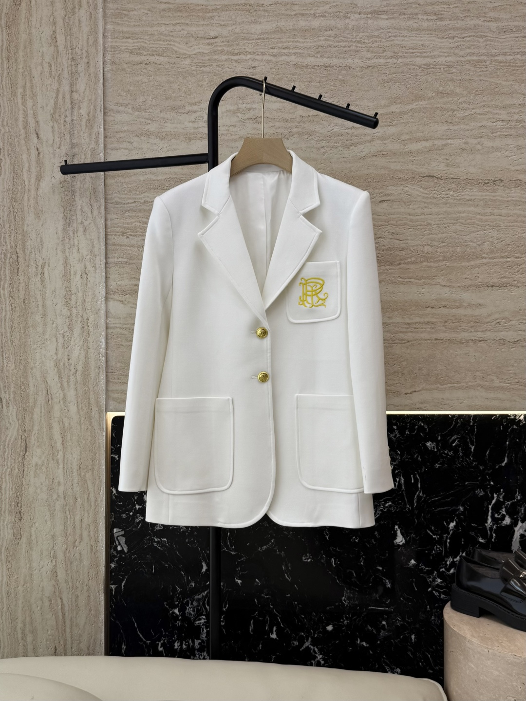 NO:464384,XZ0125# new jacket P RL Ralph Lauren 30 wool letter embroidery long-sleeved blazer white blue SMLXL,,jackets & coats,business suit,alexander wang19860909XZ0125#新款外套P RL拉夫劳伦 30羊毛 字母刺绣 长袖西装外套 白色 蓝色 SMLXL,,jackets & coats,business suit,alexander wang,Women's clothing