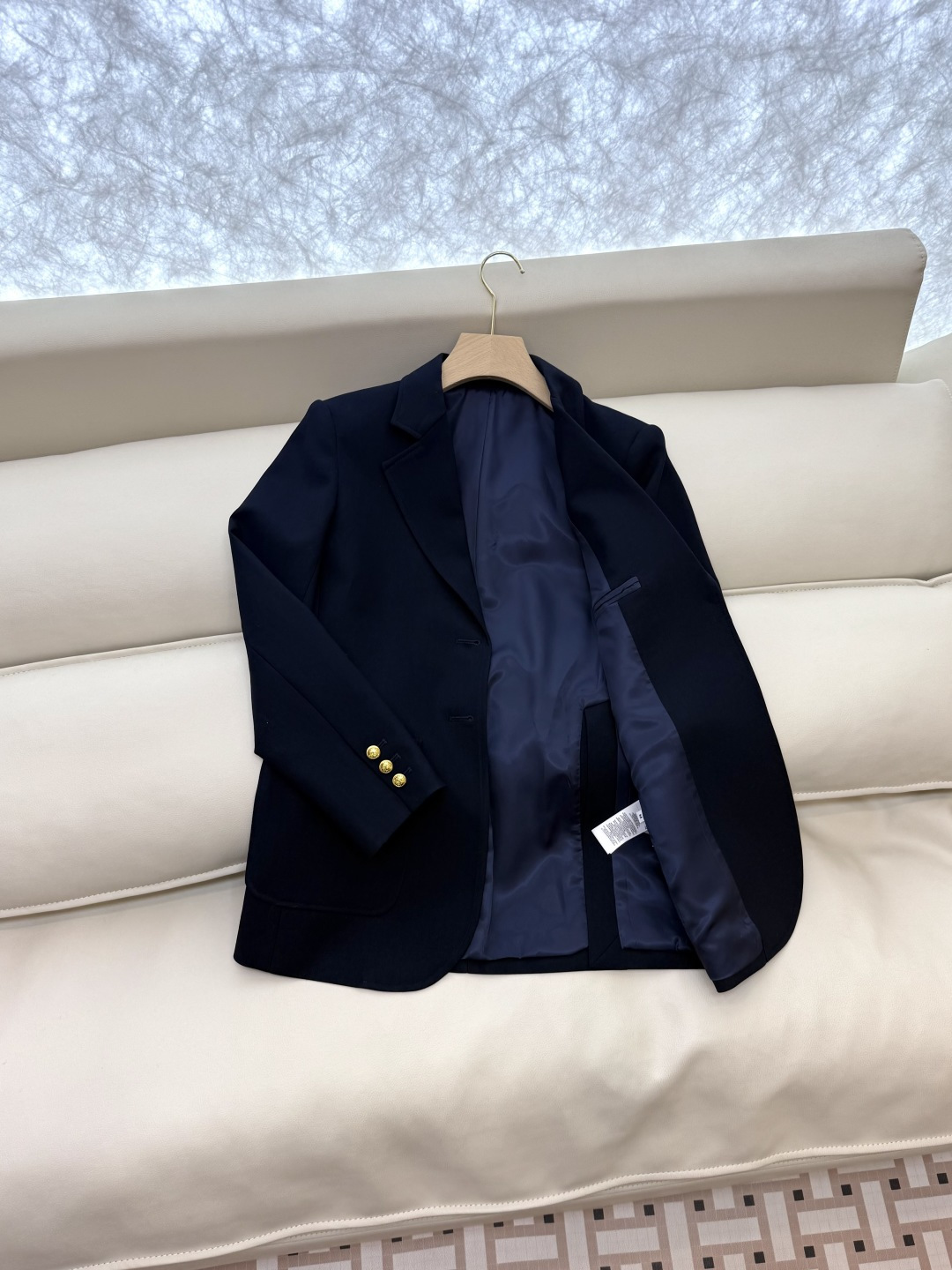 XZ0125#新款外套🌾RL拉夫劳伦 30%羊毛 字母刺绣 长袖西装外套 白色 蓝色 SMLXL