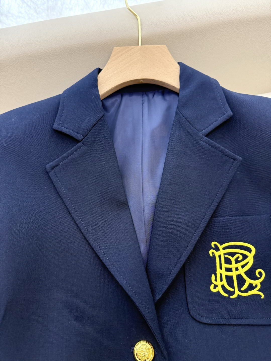 XZ0125#新款外套🌾RL拉夫劳伦 30%羊毛 字母刺绣 长袖西装外套 白色 蓝色 SMLXL