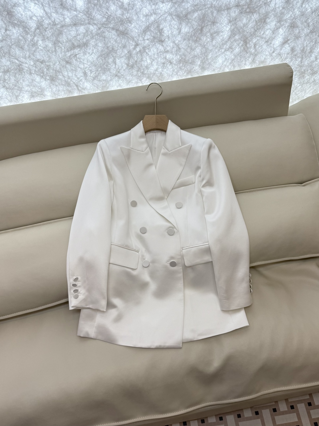 XZ0121#外套新款🌾YSL 顶级原版 经典 双排扣 100% 醋酸 定制款西装外套 黑色 白色 SM