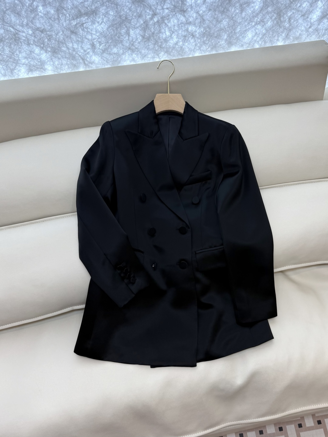 XZ0121#外套新款🌾YSL 顶级原版 经典 双排扣 100% 醋酸 定制款西装外套 黑色 白色 SM
