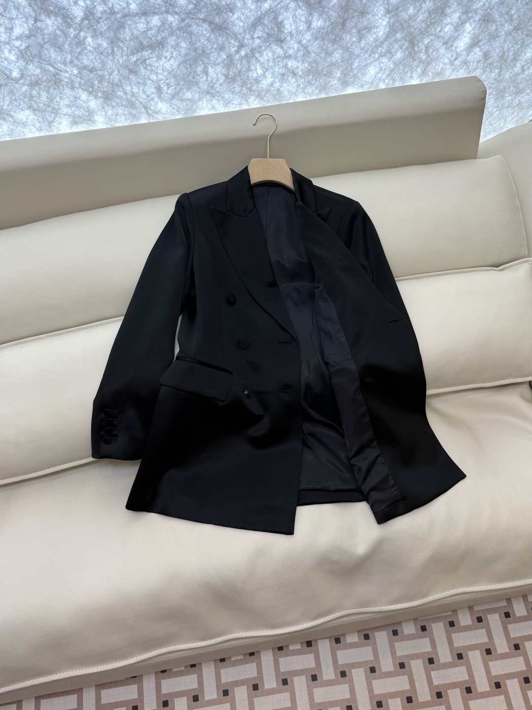 XZ0121#外套新款🌾YSL 顶级原版 经典 双排扣 100% 醋酸 定制款西装外套 黑色 白色 SM