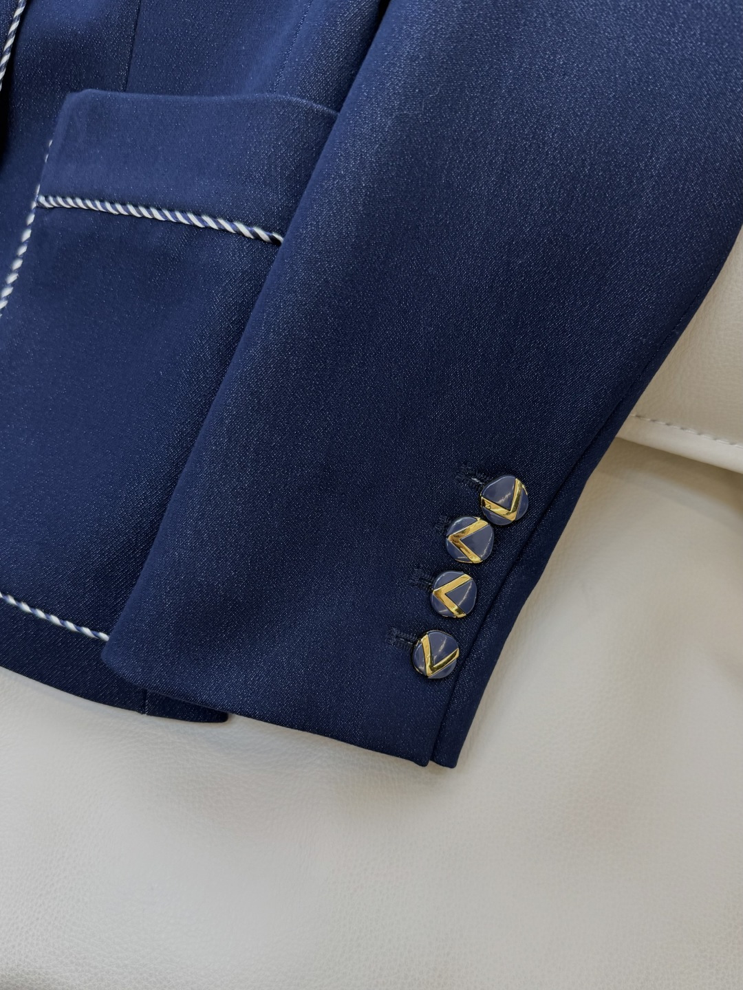 XZ0123#新款西装外套 PVal 华伦天奴 牛仔蓝 西装外套 SMLXL