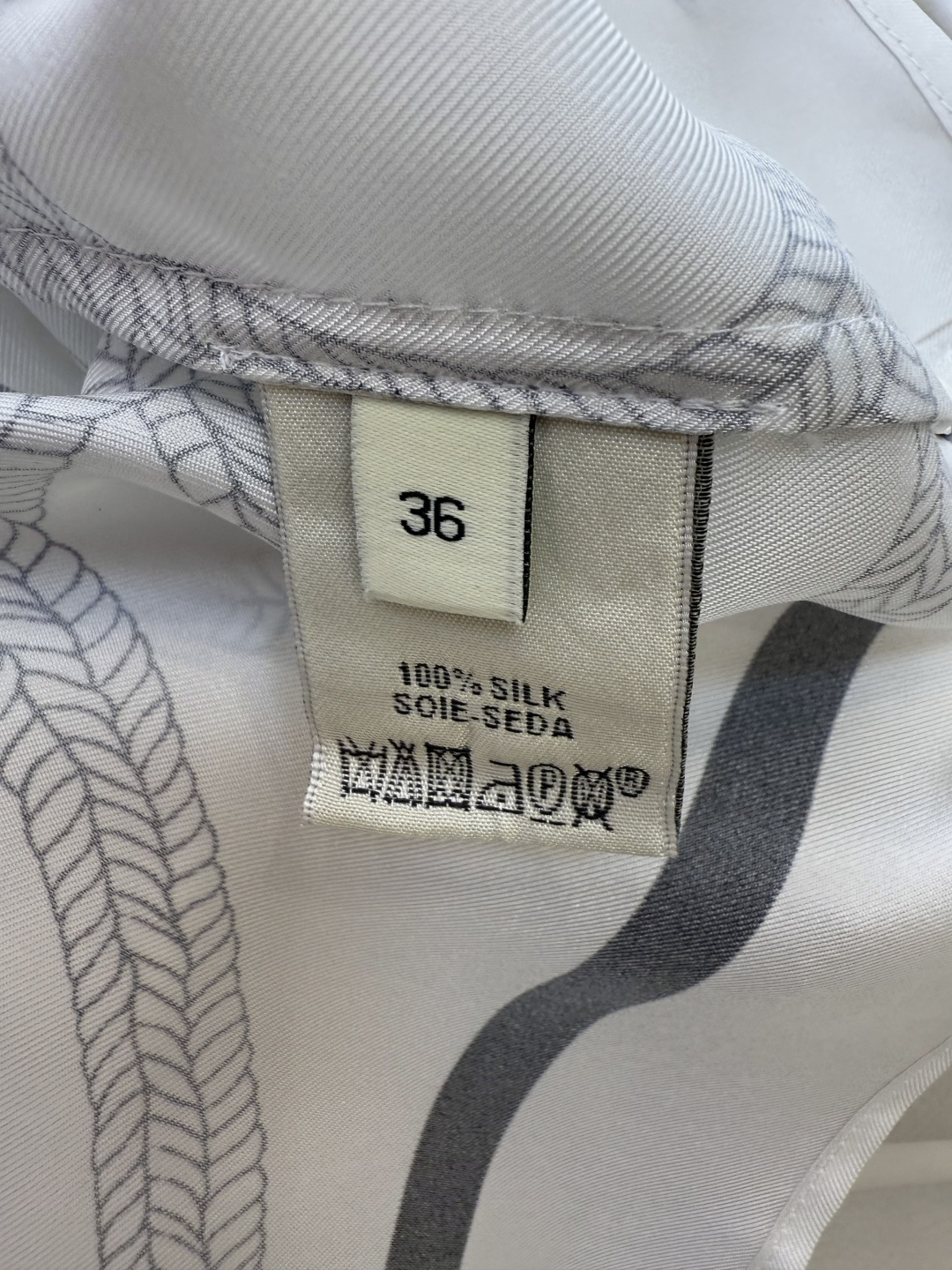 H32566#新款衬衫💕H家 爱马仕 定位印花 斜纹真丝印花 衬衫 米白色 黑色 SMLXL