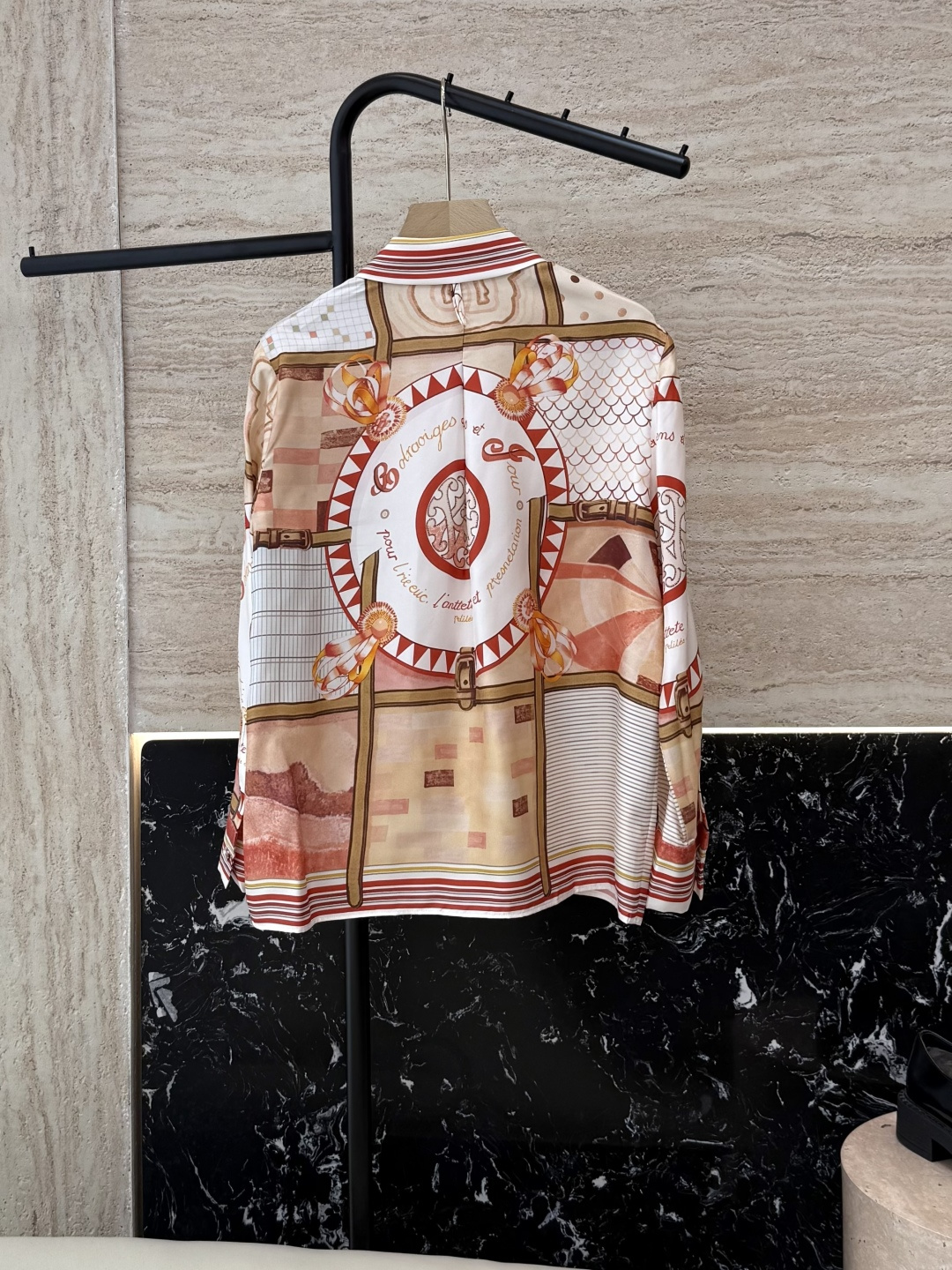 BS996#新款衬衫💕H家 爱马仕 定位印花 斜纹真丝印花 长袖衬衫 粉色 36/38/40/42