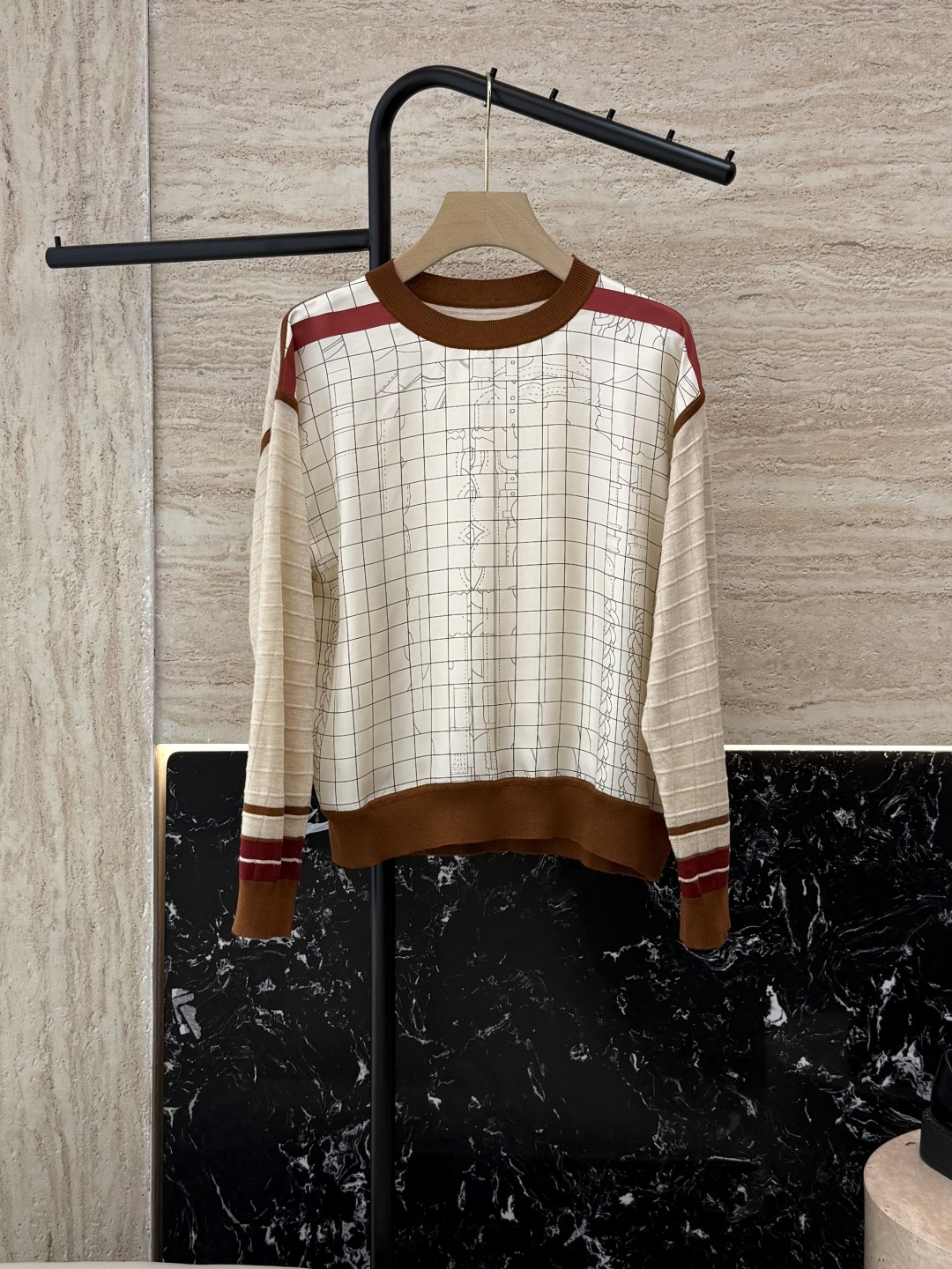 NO:465980,H32562# new top H Home Hermes silk printed spliced ​​long sleeve knitted wool on two colors S- XL, hermes, real silk, alexander wang19860909H32562#新款上衣 H家 爱马仕 真丝印花拼接长袖针织羊毛上 两色S- XL,,hermes,real silk,alexander wang,Women's clothing