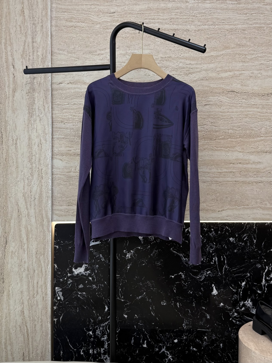 NO:465900,H32556# new jacket P H Home Hermes silk printed spliced ​​long-sleeved knitted wool top purple camel S- XXL,,hermes,jackets & coats,real silk,alexander wang19860909H32556#新款外套P H家 爱马仕 真丝印花拼接长袖针织羊毛上衣 紫色 驼色 S- XXL,,hermes,jackets & coats,real silk,alexander wang,Women's clothing