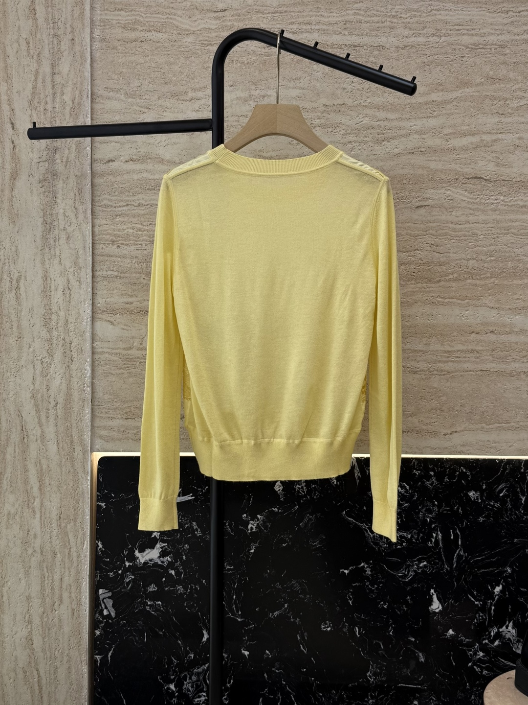 H32555#新款外套💕H家 爱马仕 100% 真丝印花拼接长袖针织羊毛上衣 四色 S- XXL