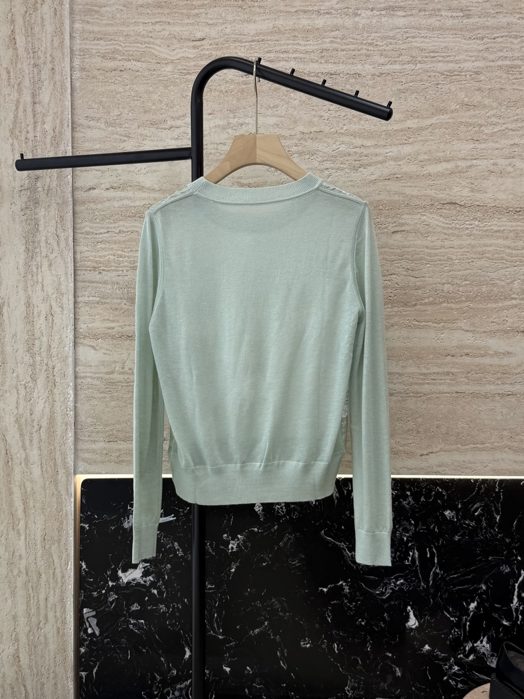 H32555#新款外套💕H家 爱马仕 100% 真丝印花拼接长袖针织羊毛上衣四色 S- XXL