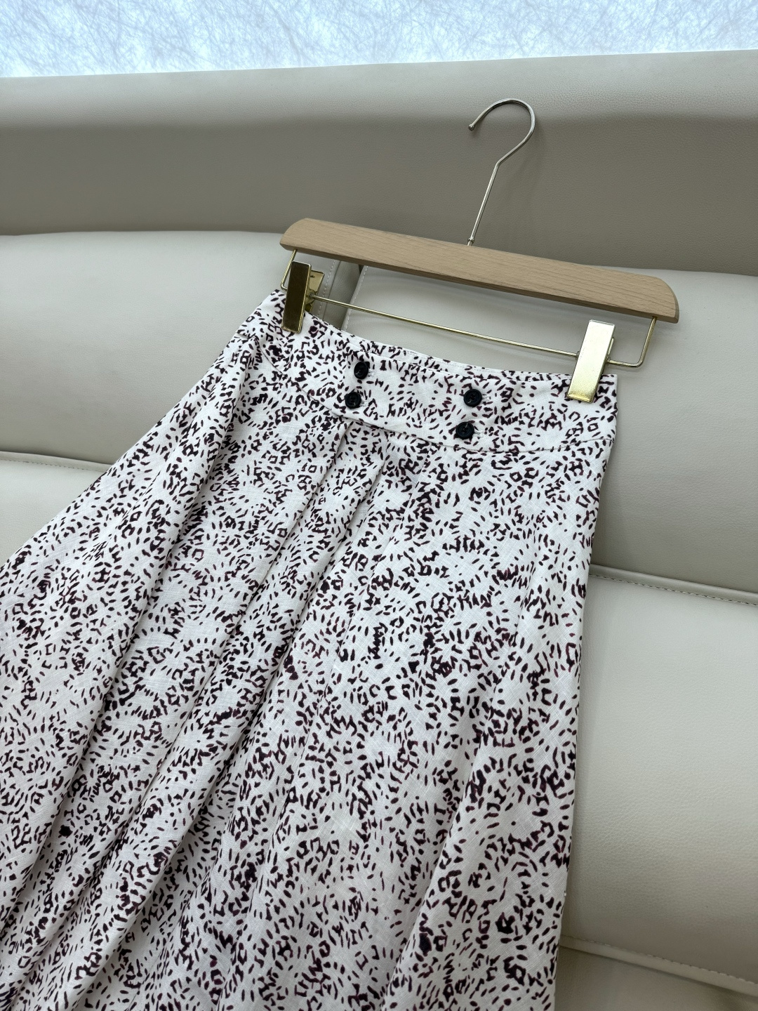 BS986+988#新款套装💕LP🌾 100% 亚麻 碎花长袖衬衫➕大摆半裙 套装 绿色 红色 36-4