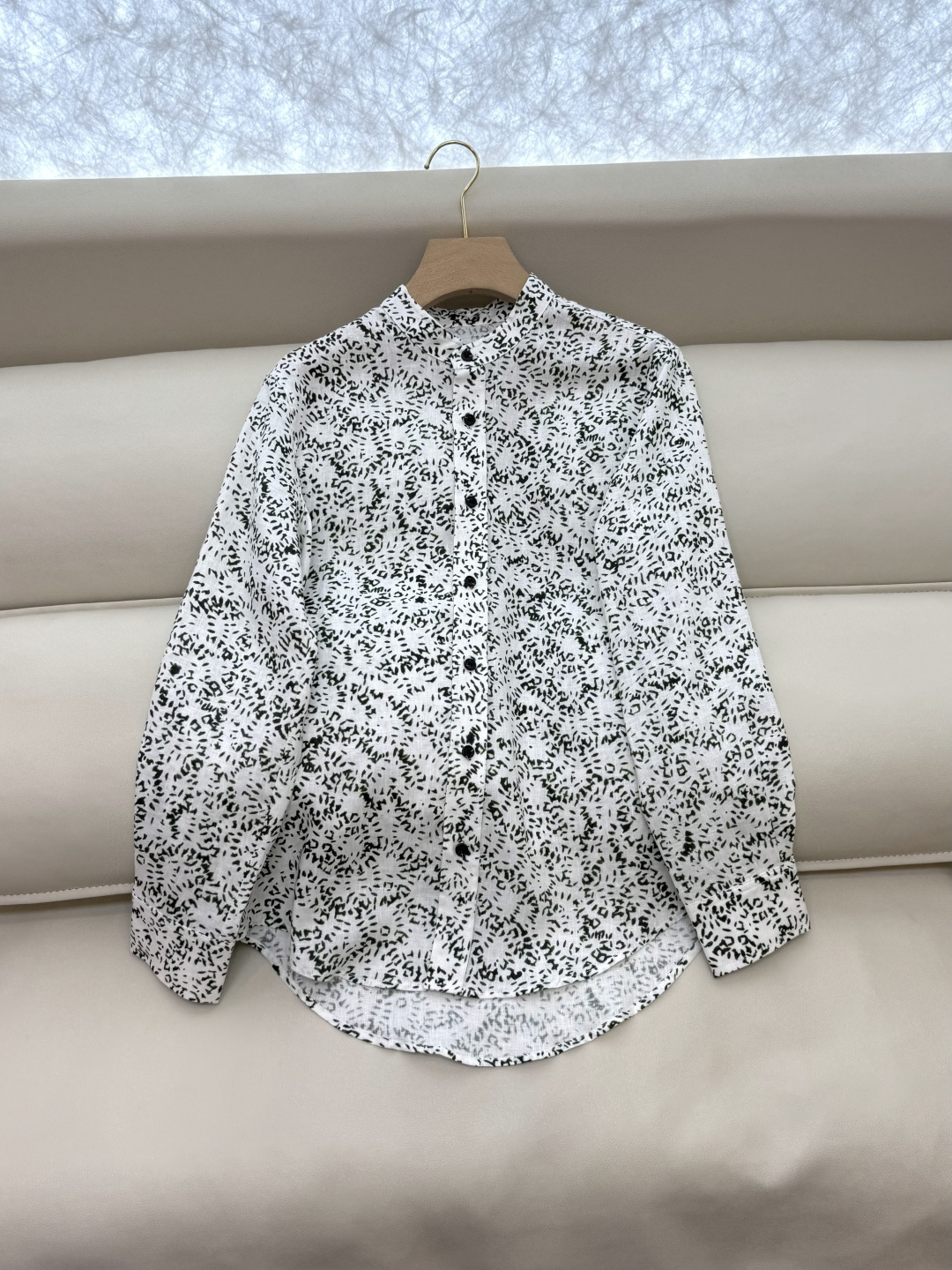 BS986+988#新款套装💕LP 🌾100% 亚麻 碎花长袖衬衫➕大摆半裙 套装 绿色 红色 36-4