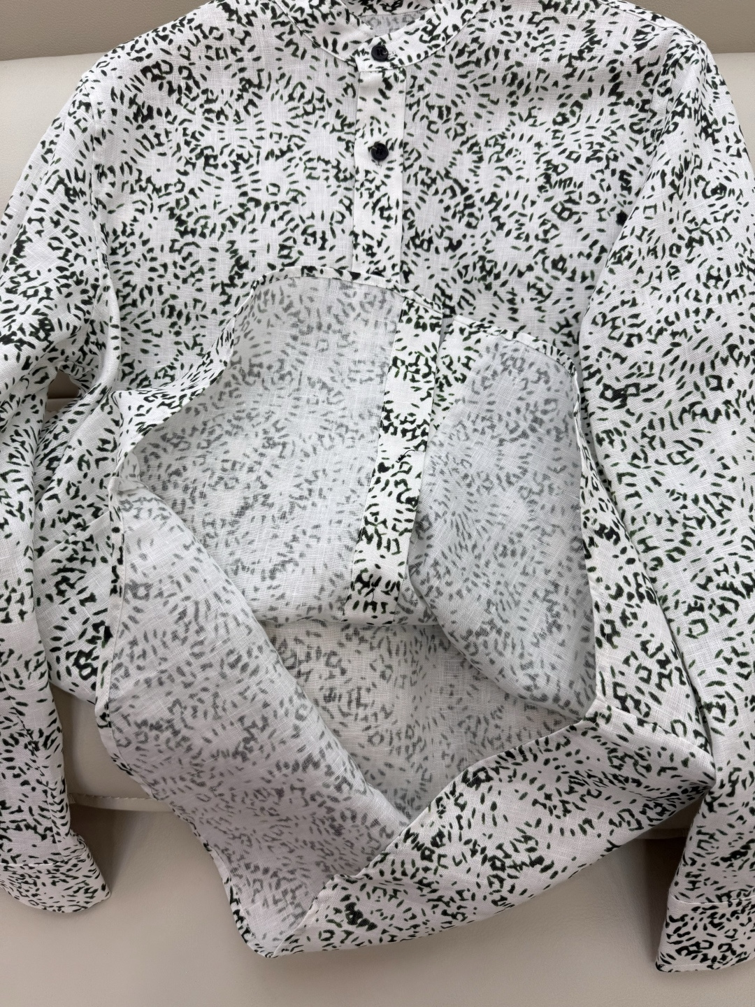 BS986+988#新款套装💕LP 🌾100% 亚麻 碎花长袖衬衫➕大摆半裙 套装 绿色 红色 36-4