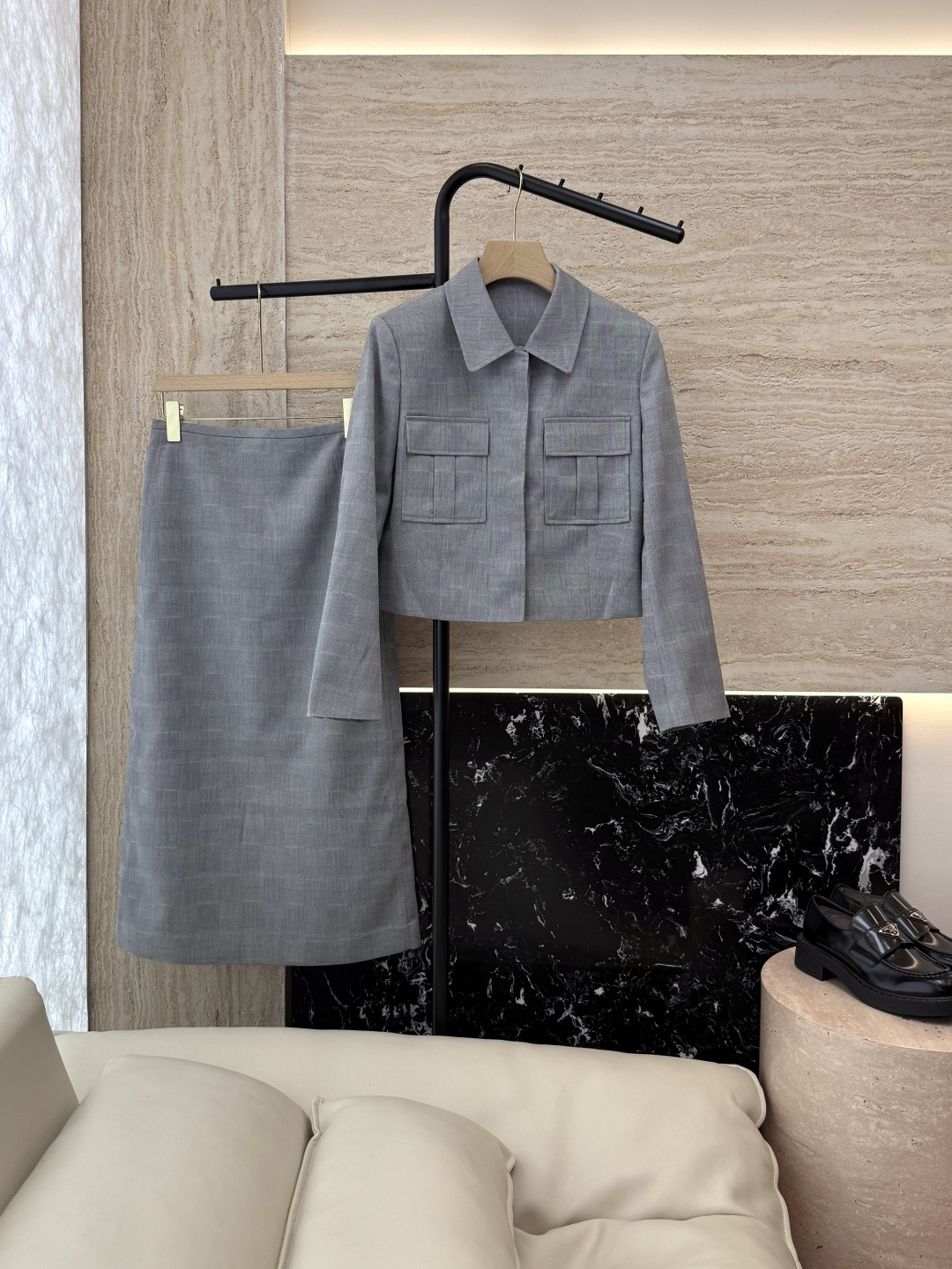 NO:469308,LM66935# new suit, small lapel short jacket, long skirt, set, gray SMLXL,, skirts, jackets & coats,alexander wang19860909LM66935#新款套装 显瘦小翻领短外套 长半裙 套装 灰色SMLXL,,skirts,jackets & coats,alexander wang,Women's clothing