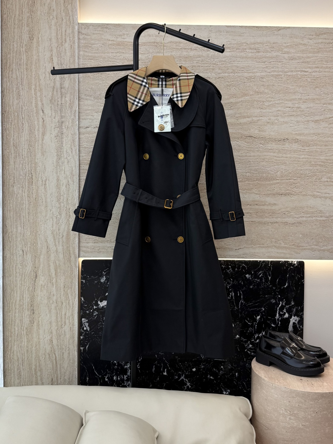 NO:473184,LF021# new windbreaker Bur Burberry Double-breasted latest contrasting color checkered collar long windbreaker Two-color SMLXL, burberry, burberry, alexander wang19860909LF021#新款风衣 Bur 巴宝莉 双排扣最新款撞色格纹领长款风衣 两色 SMLXL,,burberry,burberry,alexander wang,Women's clothing