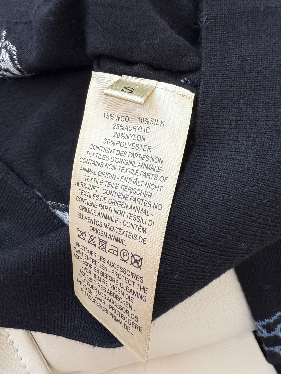 H32570#新款毛衣💕H爱马仕 15% 羊毛 绣花卡通图案 长袖毛衣 黑色 米色SMLXL